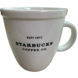 Starbucks Barista 2001 White/Black Ceramic Mug Est 1971